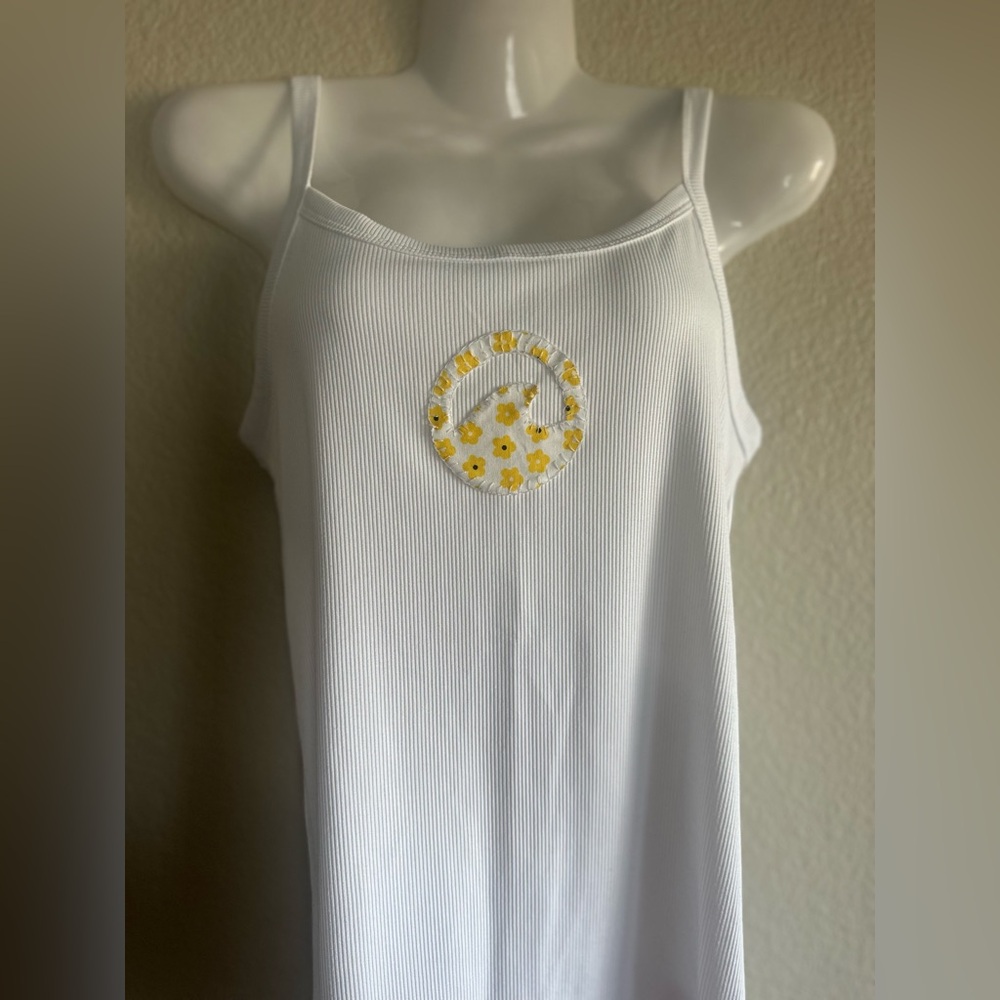Hand Sewn Floral Wave Tank Top